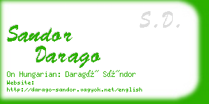 sandor darago business card